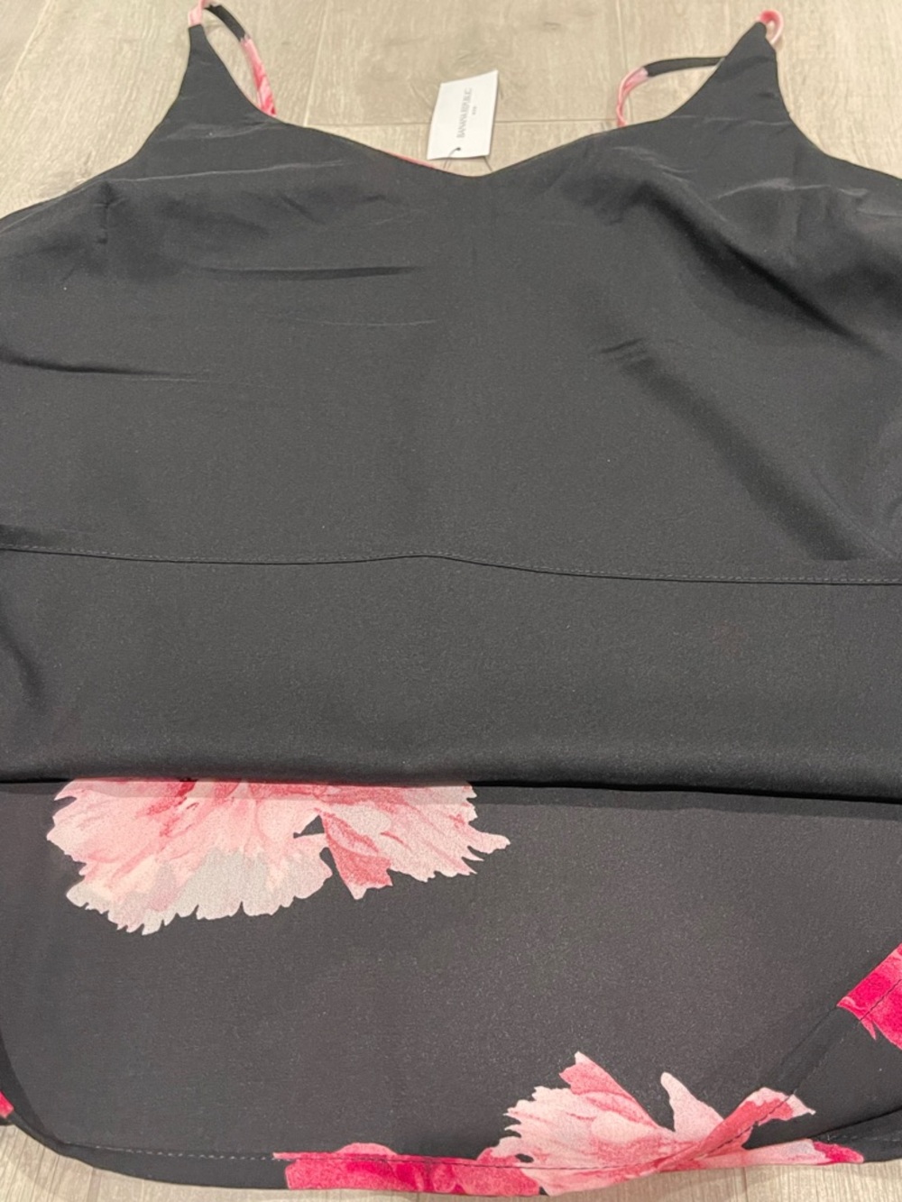 Banana Republic Floral Camisole Top Black Pink XS NWT - Picture 7 of 9